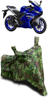 ATBROTHERS Waterproof Two Wheeler Cover for Yamaha(YZF R3 BS6, Multicolor, Green)
