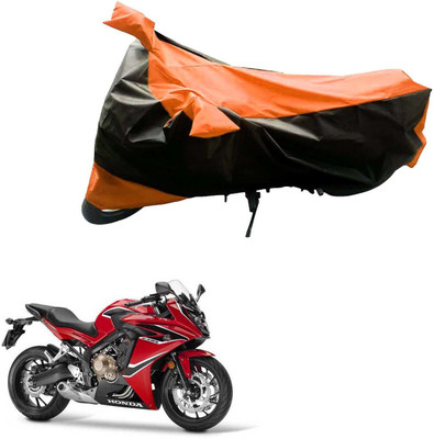 Mdstar Waterproof Two Wheeler Cover for Honda(CBR 650F, Black, Orange)