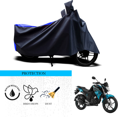 ANTHUB Waterproof Two Wheeler Cover for Yamaha(FZ S FI (V 2.0), Black, Blue)