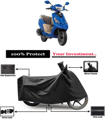 Amexride Two Wheeler Cover for TVS(Scooty Zest 110 BS6, Black)