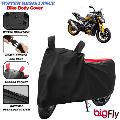 BigFly Two Wheeler Cover for TVS(Apache RTR 310, Black, Red)