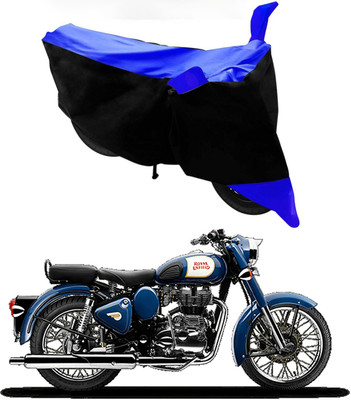 Mdstar Waterproof Two Wheeler Cover for Royal Enfield(Bullet 350, Blue, Black)