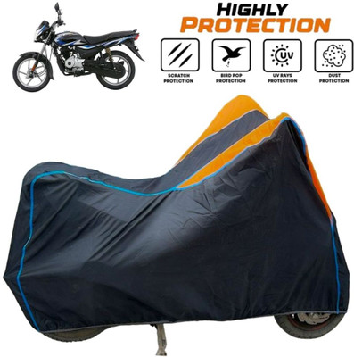ZAQE Two Wheeler Cover for Bajaj(Platina 100 DTS-i, Black, Orange, Blue)