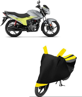 OM ENTERPRISES Two Wheeler Cover for Hero(Glamour, Black, Yellow)