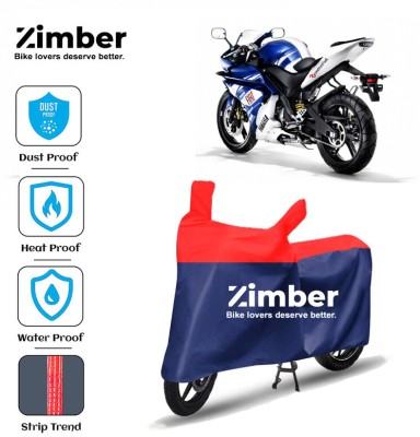 ZIMBER Two Wheeler Cover for Yamaha(YZF R15 V3.0, Red, Blue)