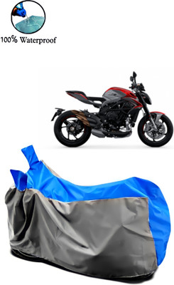 Autofly Waterproof Two Wheeler Cover for MV Agusta(Brutale, Grey, Blue)