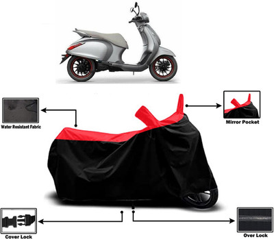 Amexride Two Wheeler Cover for Bajaj(Urbanite Chetak BS6, Red)