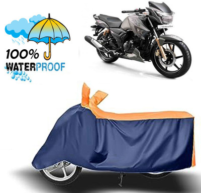 ROYAL AUTO MART Waterproof Two Wheeler Cover for TVS(Apache RTR 180, Blue, Orange)