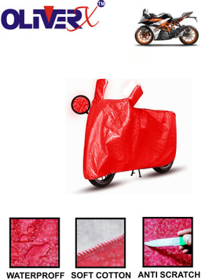 OliverX Waterproof Two Wheeler Cover for KTM(RC 390, Red)