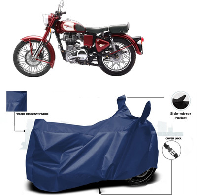 HWSXQAE Waterproof Two Wheeler Cover for Universal For Bike(Bullet 350, Blue)