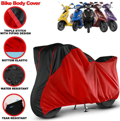 Grizzly Two Wheeler Cover for TVS(Pep Plus, Black, Red)
