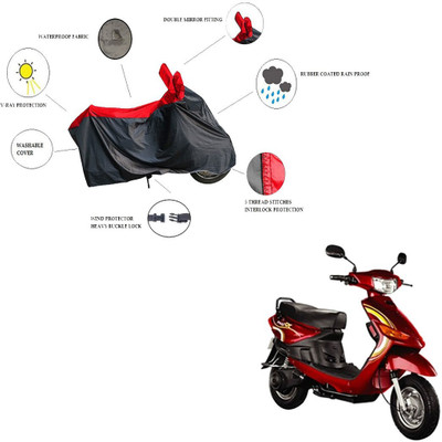 RiderShine Waterproof Two Wheeler Cover for Indus(Yo Spark, Black, Red)