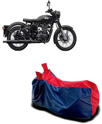 smwzxyu Waterproof Two Wheeler Cover for Royal Enfield(Classic 350 Signals, Black, Red)