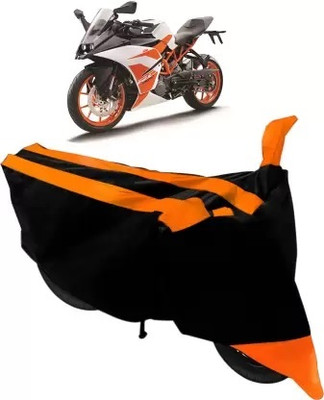 RONISH Waterproof Two Wheeler Cover for KTM(RC 200, Black, Orange)