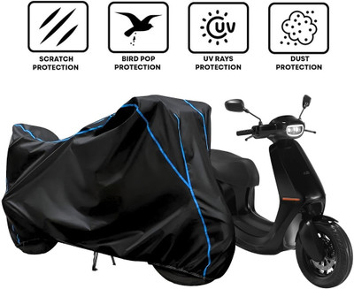 Kishori Enterprises Waterproof Two Wheeler Cover for Ola(Scooty, Black, Blue)