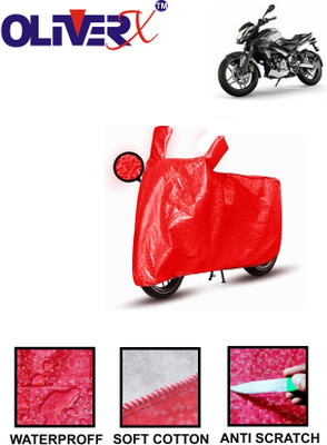 OliverX Waterproof Two Wheeler Cover for Bajaj(Pulsar 200NS FI BS6, Red)