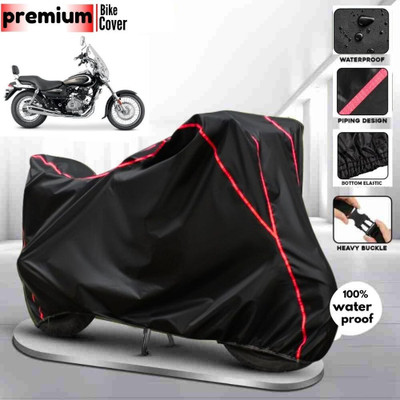 OliverX Waterproof Two Wheeler Cover for Bajaj(Avenger 220 Street, Black, Red)