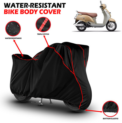 GKG Waterproof Two Wheeler Cover for Suzuki(Access, Black, Red)