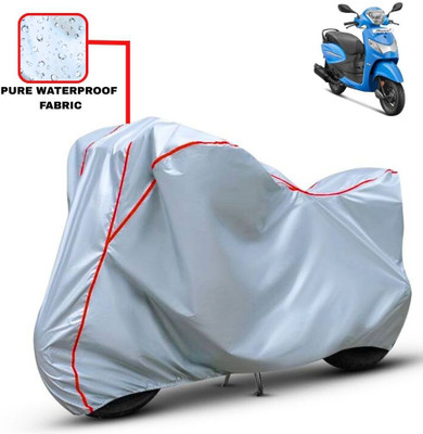 Delphinium Waterproof Two Wheeler Cover for Hero(Pleasure, Silver, Red)