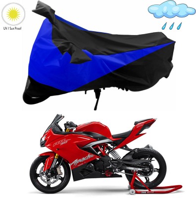 Ascension Two Wheeler Cover for TVS(Apache RR 310, Black, Blue)