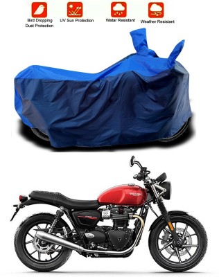 Mdstar Waterproof Two Wheeler Cover for Triumph(Street Twin, Blue, Blue)