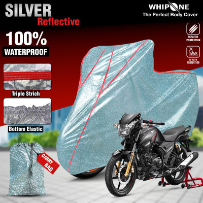Whipone Waterproof Two Wheeler Cover for TVS(Apache RTR 180, Silver)
