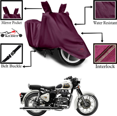 KEDIT Two Wheeler Cover for Royal Enfield(Classic Desert Storm, Maroon)