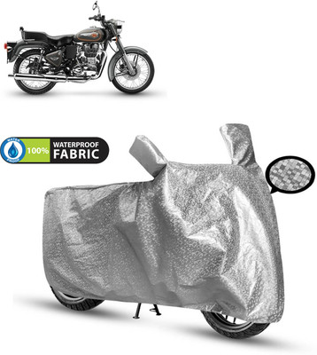 CODOKI Waterproof Two Wheeler Cover for Royal Enfield(Bullet 500, Silver)