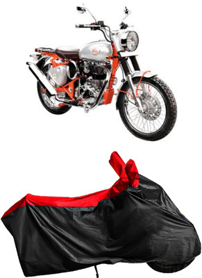 Autofly Waterproof Two Wheeler Cover for Royal Enfield(Bullet Trials 500, Red, Black)