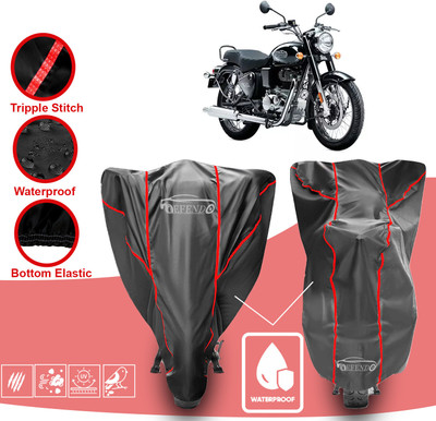 Defendo Waterproof Two Wheeler Cover for Royal Enfield(Bullet 350, Grey)