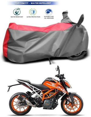 AutoTiger Two Wheeler Cover for KTM(390 Duke, Red, Grey)