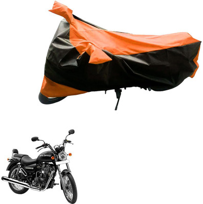 Mdstar Waterproof Two Wheeler Cover for Royal Enfield(Thunderbird 500, Black, Orange)