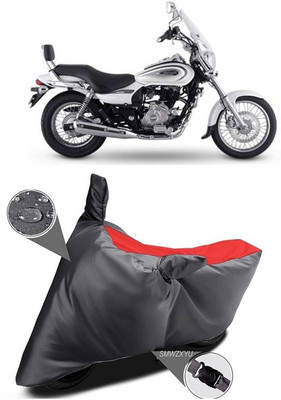 smwzxyu Waterproof Two Wheeler Cover for Bajaj(Avenger 220 Cruise, Black, Red)