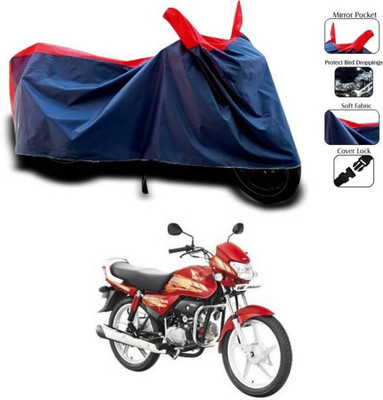 RAAMKM Two Wheeler Cover for Hero(HF Deluxe, Red, Black)