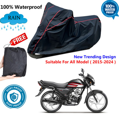 AUTOCAD Waterproof Two Wheeler Cover for Honda(Dream, Black, Red)