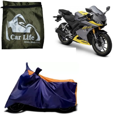 Car Life Two Wheeler Cover for Yamaha(YZF R15 V3.0, Orange, Blue)