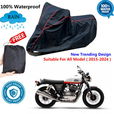 AUTOCAD Waterproof Two Wheeler Cover for Royal Enfield(Interceptor 650, Black, Red)