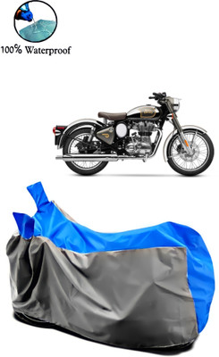 APNEK Waterproof Two Wheeler Cover for Royal Enfield(Classic Chrome, Grey, Blue)