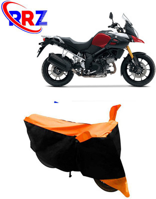 RRZ Waterproof Two Wheeler Cover for Suzuki(V Strom 1000, Black, Orange)