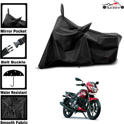 KEDIT Two Wheeler Cover for TVS(Flame SR125, Black)