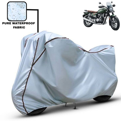 Delphinium Waterproof Two Wheeler Cover for Honda(CB350RS, Silver, Black)