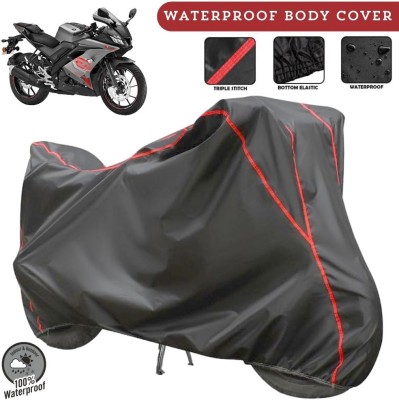 MADAFIYA Two Wheeler Cover for Yamaha(R15 V3, Grey, Red)