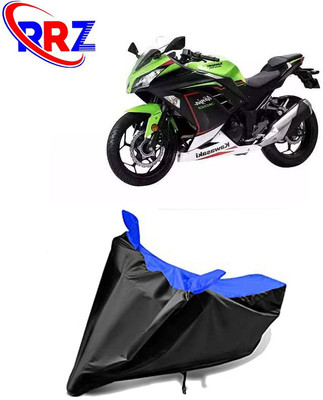 RRZ Waterproof Two Wheeler Cover for Kawasaki(Ninja 300, Black, Blue)