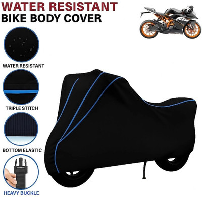 BigFly Waterproof Two Wheeler Cover for KTM(RC 125, Black, Blue)