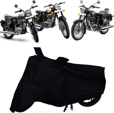NG Auto Front Two Wheeler Cover for Royal Enfield(Bullet 350, Black)