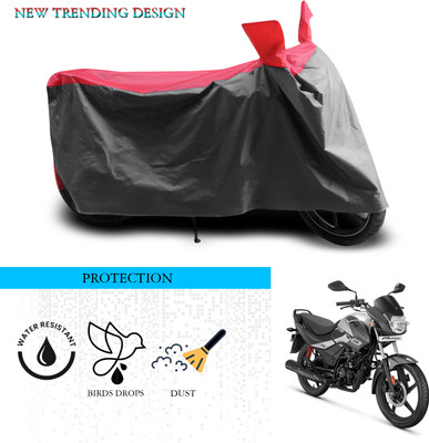 ANTHUB Waterproof Two Wheeler Cover for Hero(Passion Pro i3S, Grey, Red)