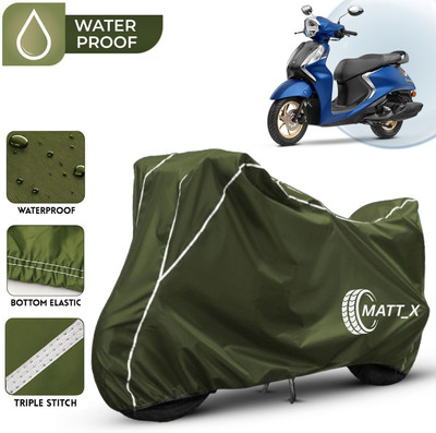 MATT_X Waterproof Two Wheeler Cover for Yamaha(Fascino 125, Multicolor, Green, White)