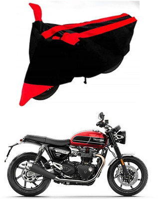 AutoGalaxy Waterproof Two Wheeler Cover for Triumph(Speed Twin, Red, Black)