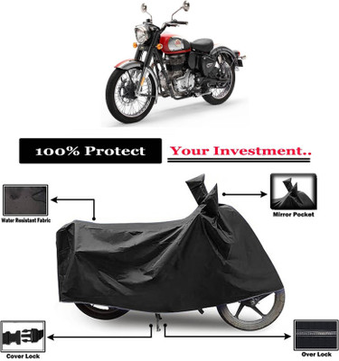KEDIT Two Wheeler Cover for Royal Enfield(Classic 350, Black)