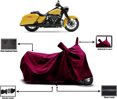 Amexride Two Wheeler Cover for Harley Davidson(Road King, Maroon)